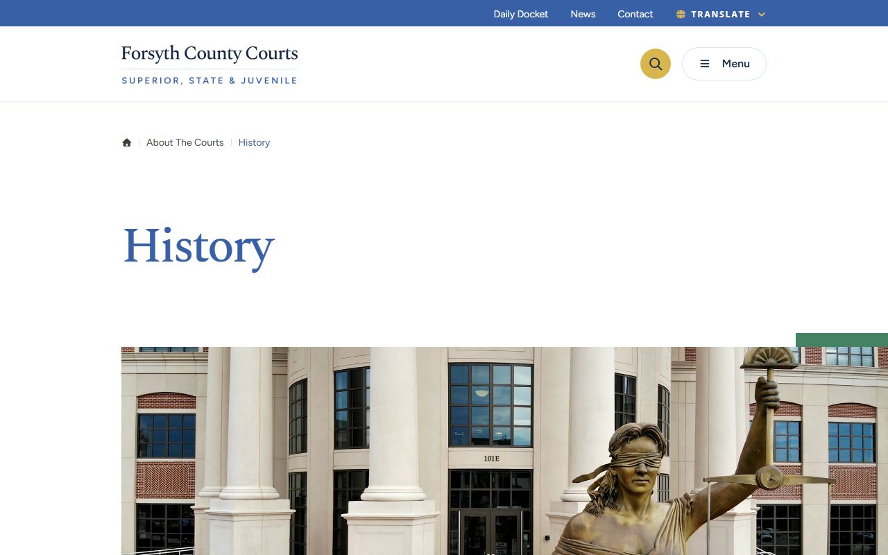 Forsyth County court dockets court history reference