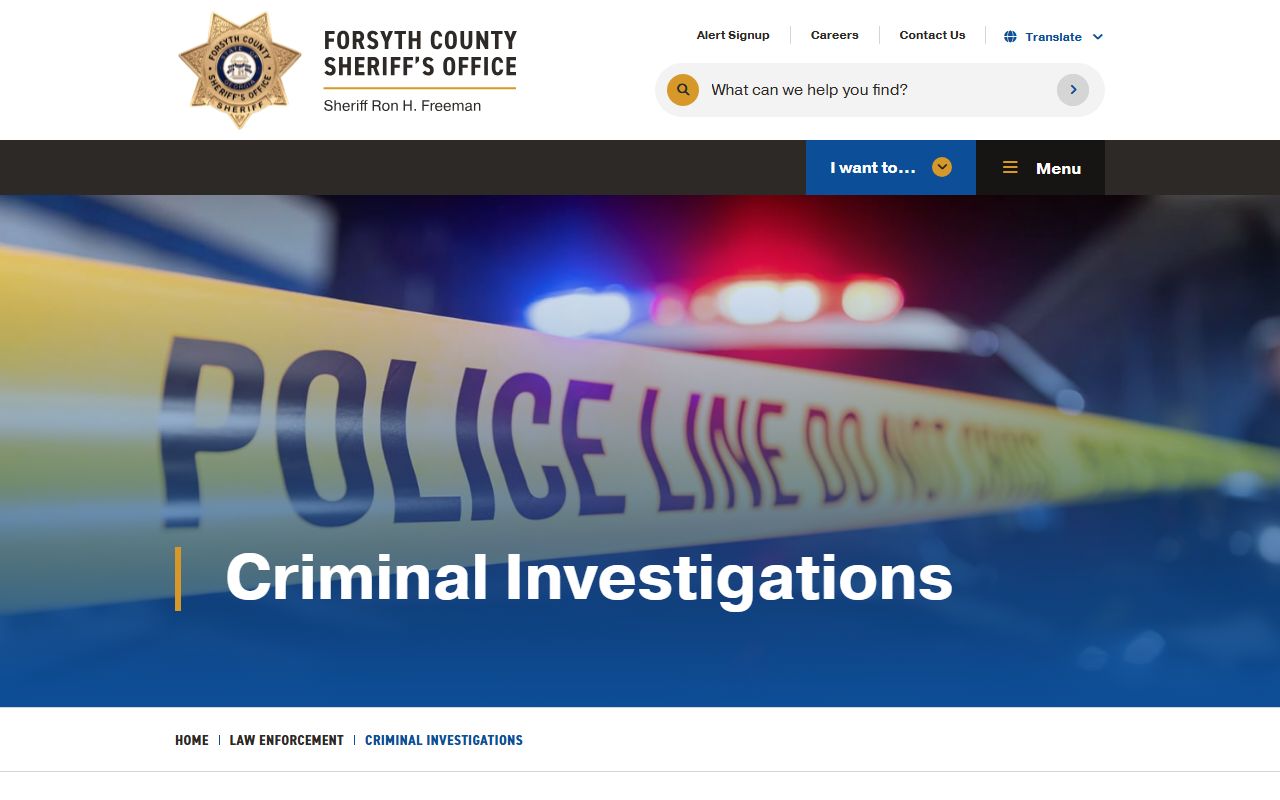 Forsyth County criminal court records sheriff criminal investigations