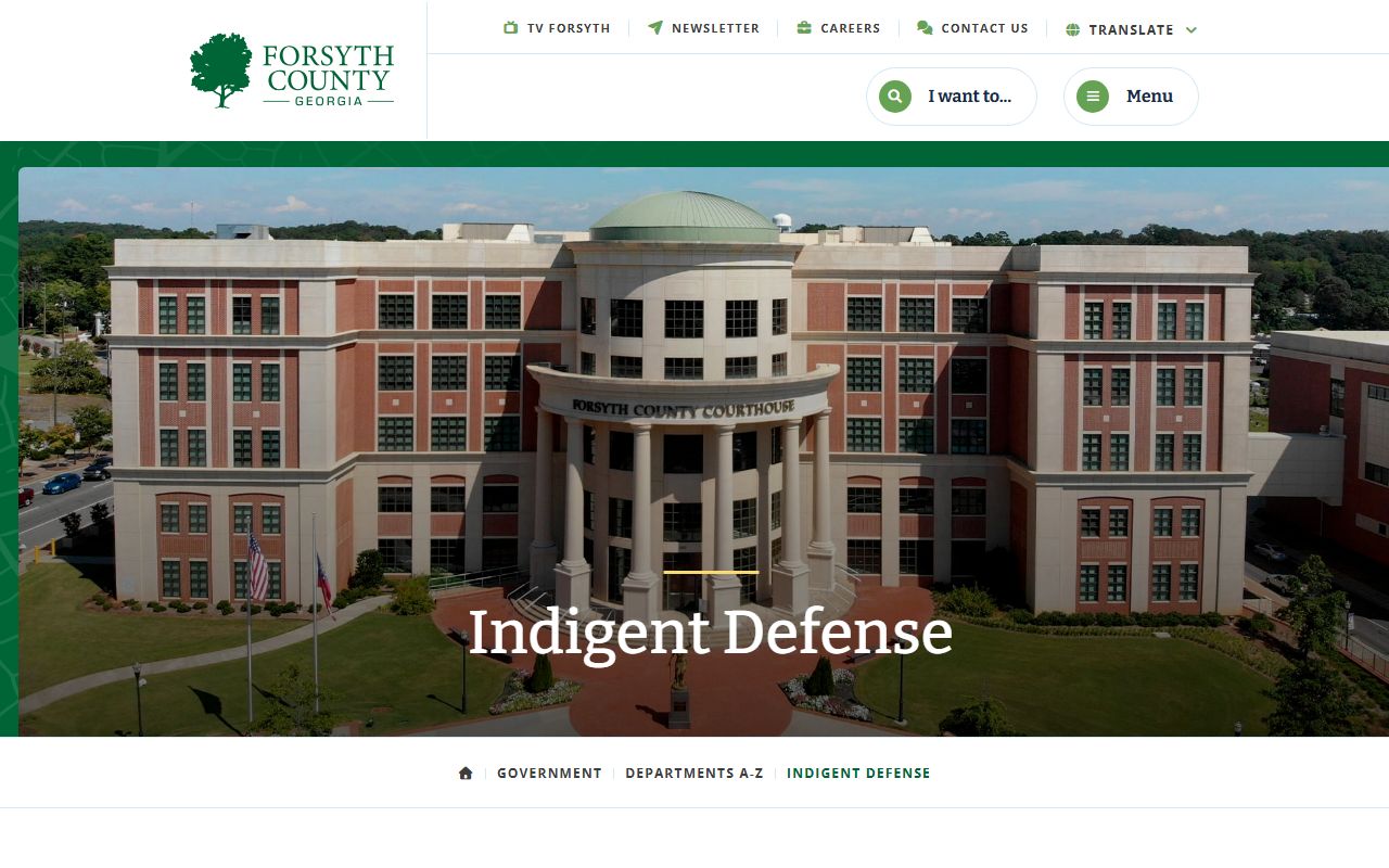 Forsyth County Superior Court criminal record indigent defense page