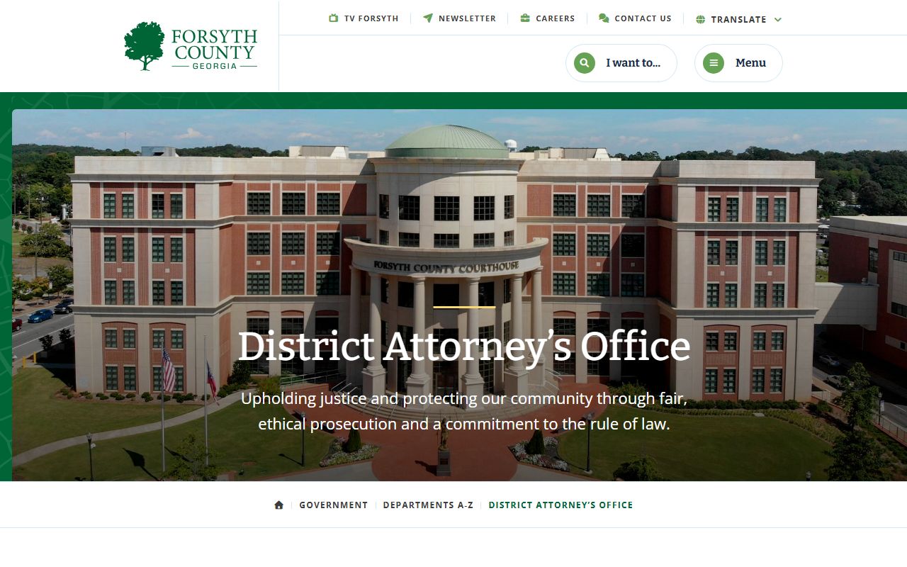 Forsyth County Superior Court criminal record Bell-Forsyth District Attorney page