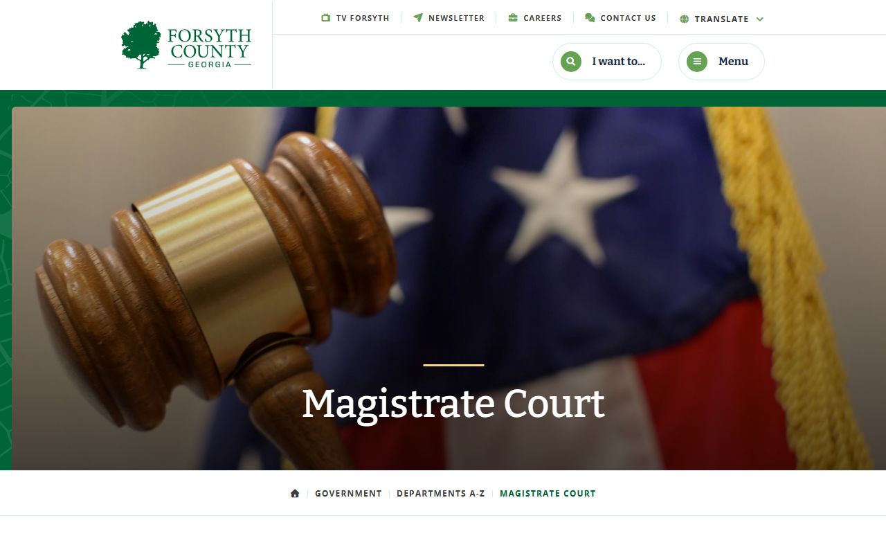 Forsyth County Magistrate Court record jurisdiction page