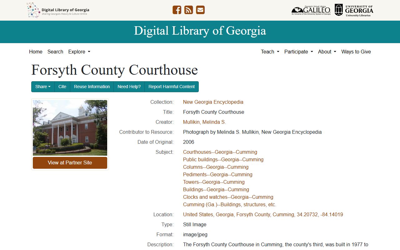 Forsyth County court records courthouse history