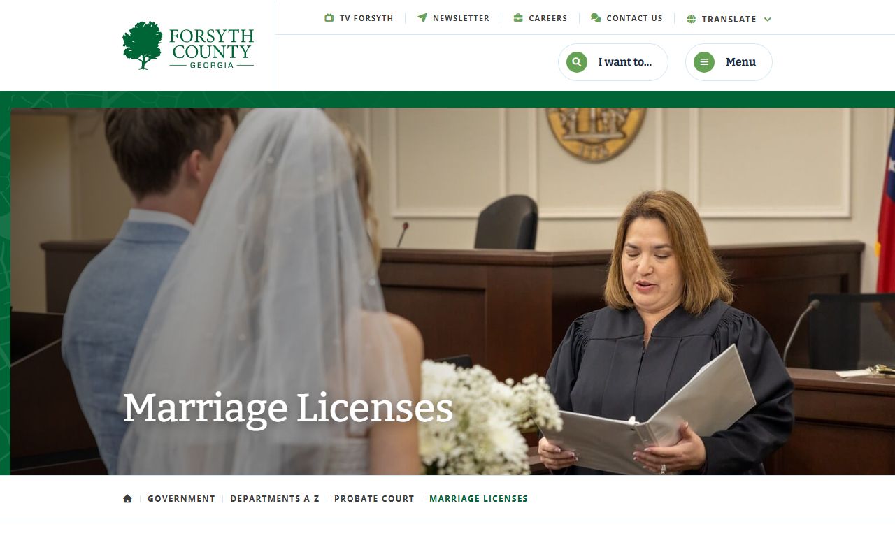 Forsyth County marriage and divorce records Probate marriage licenses
