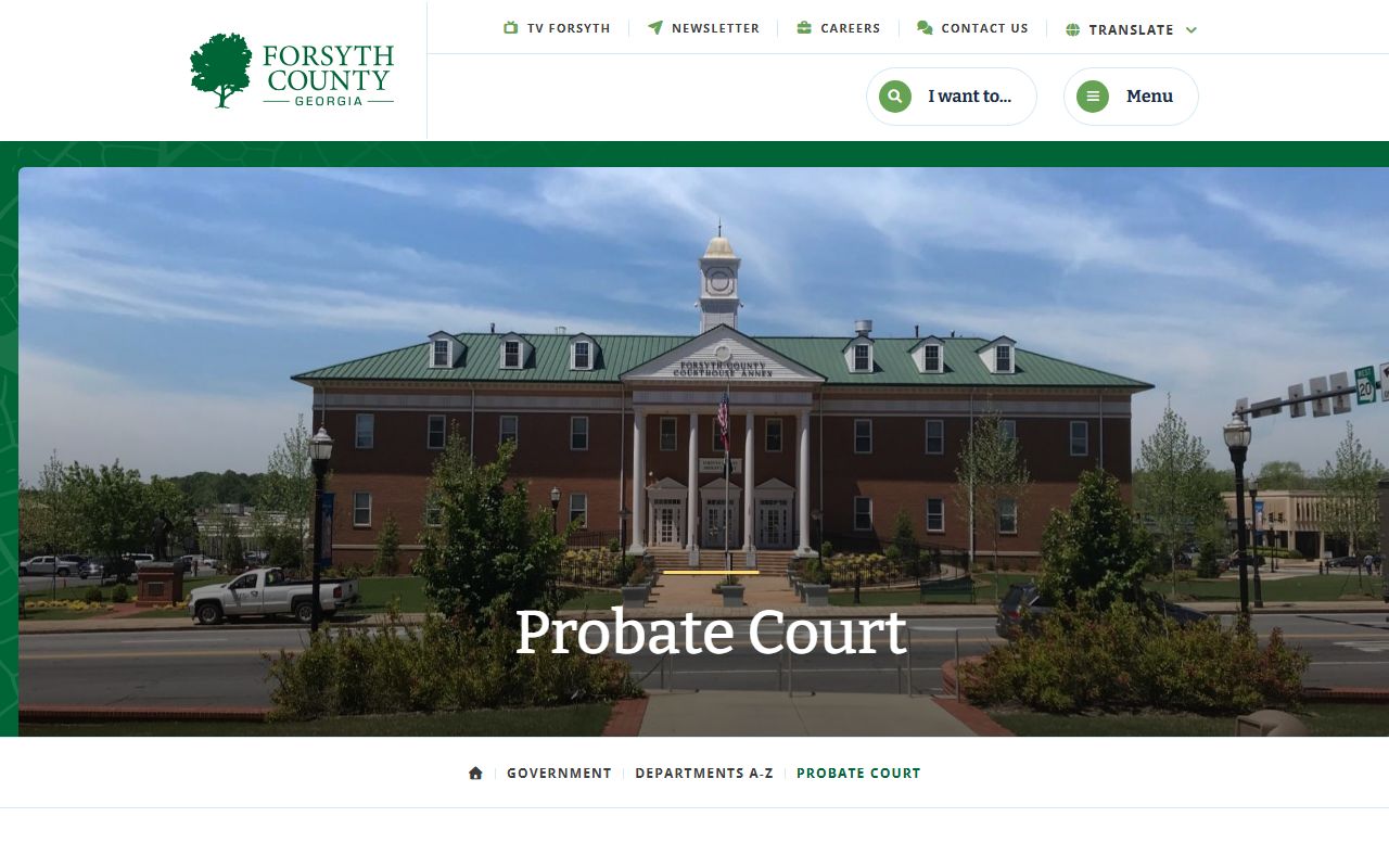 Forsyth County probate records Probate Court page