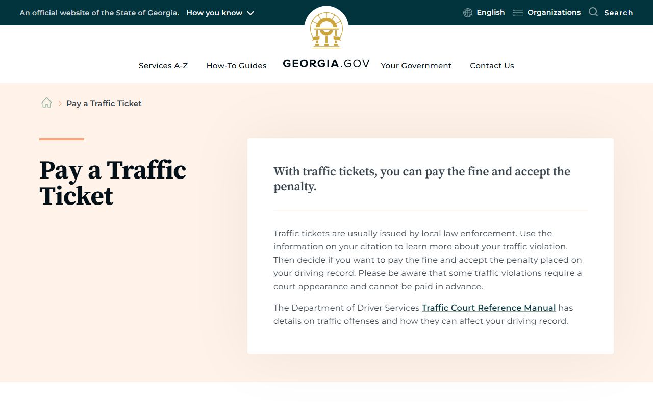 Forsyth County traffic court records Georgia traffic ticket payment overview