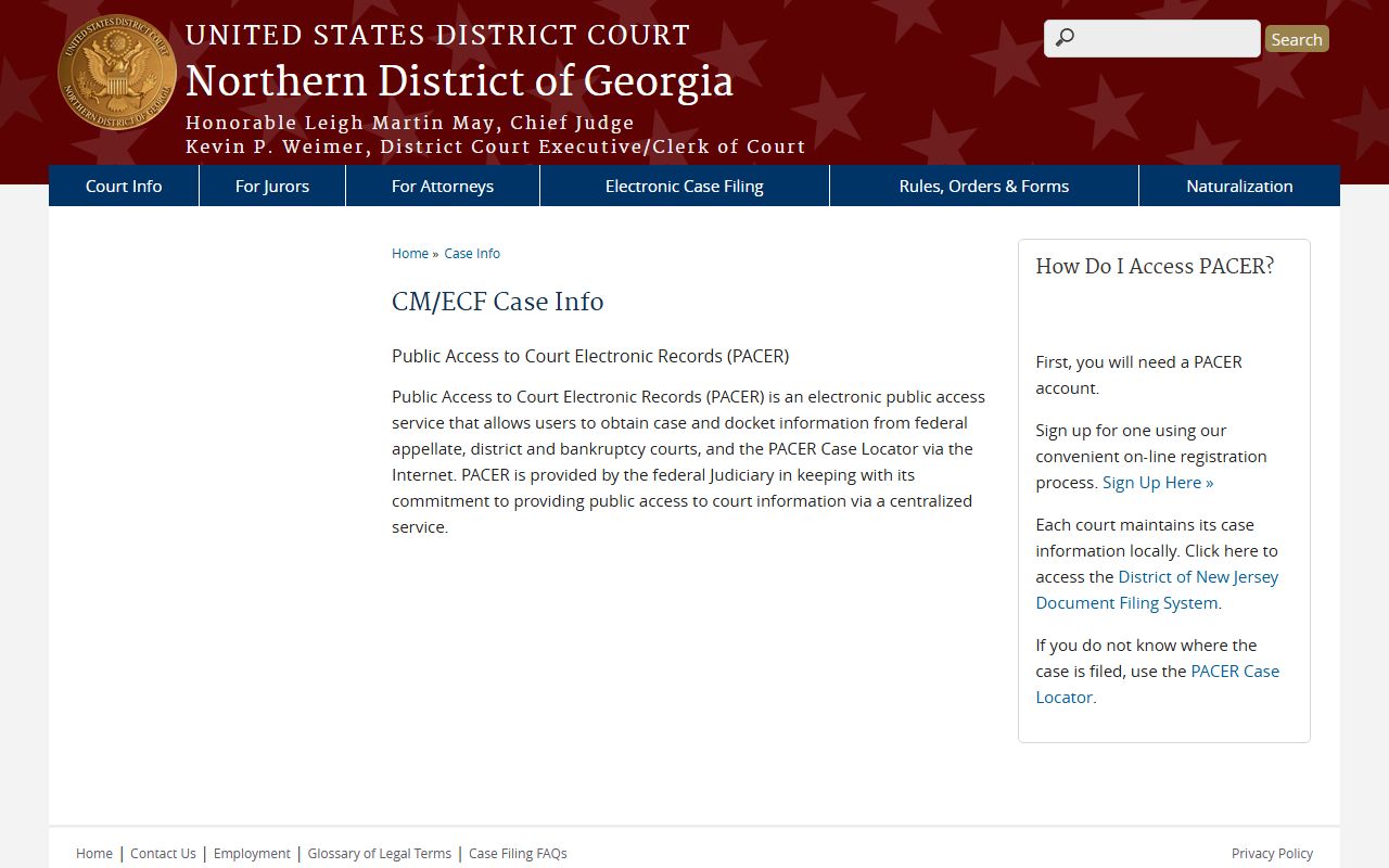 Forsyth County warrant records and federal CM ECF case information