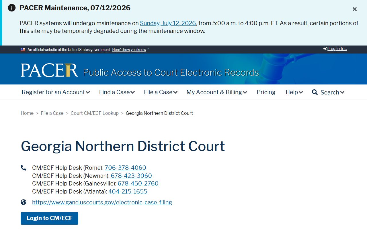 Forsyth County warrant records and PACER Northern District lookup